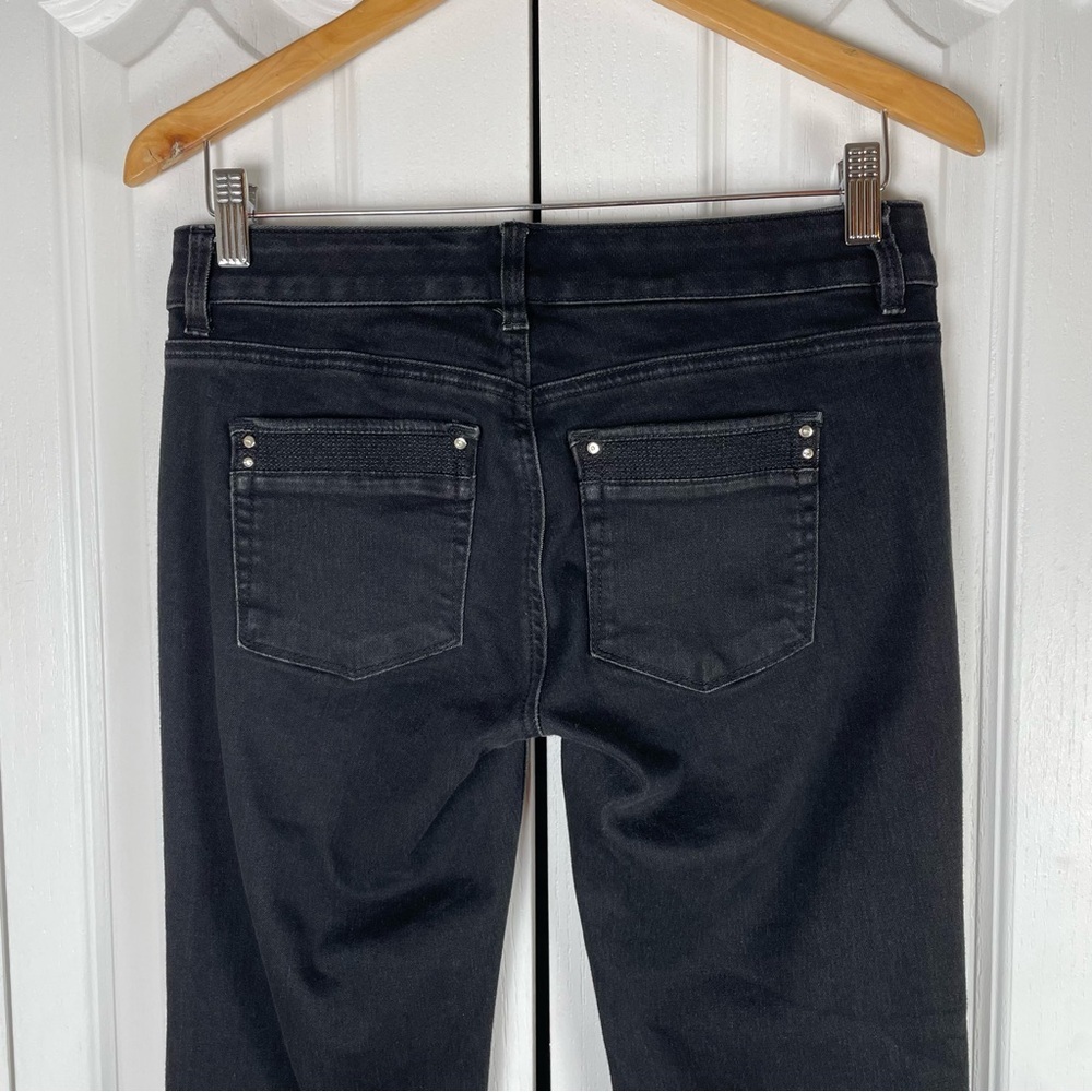 WHBM Modern Flare Jeans Women’s 4 Black Embellished Y2K Gorpcore Goth Casual - Picture 8 of 16